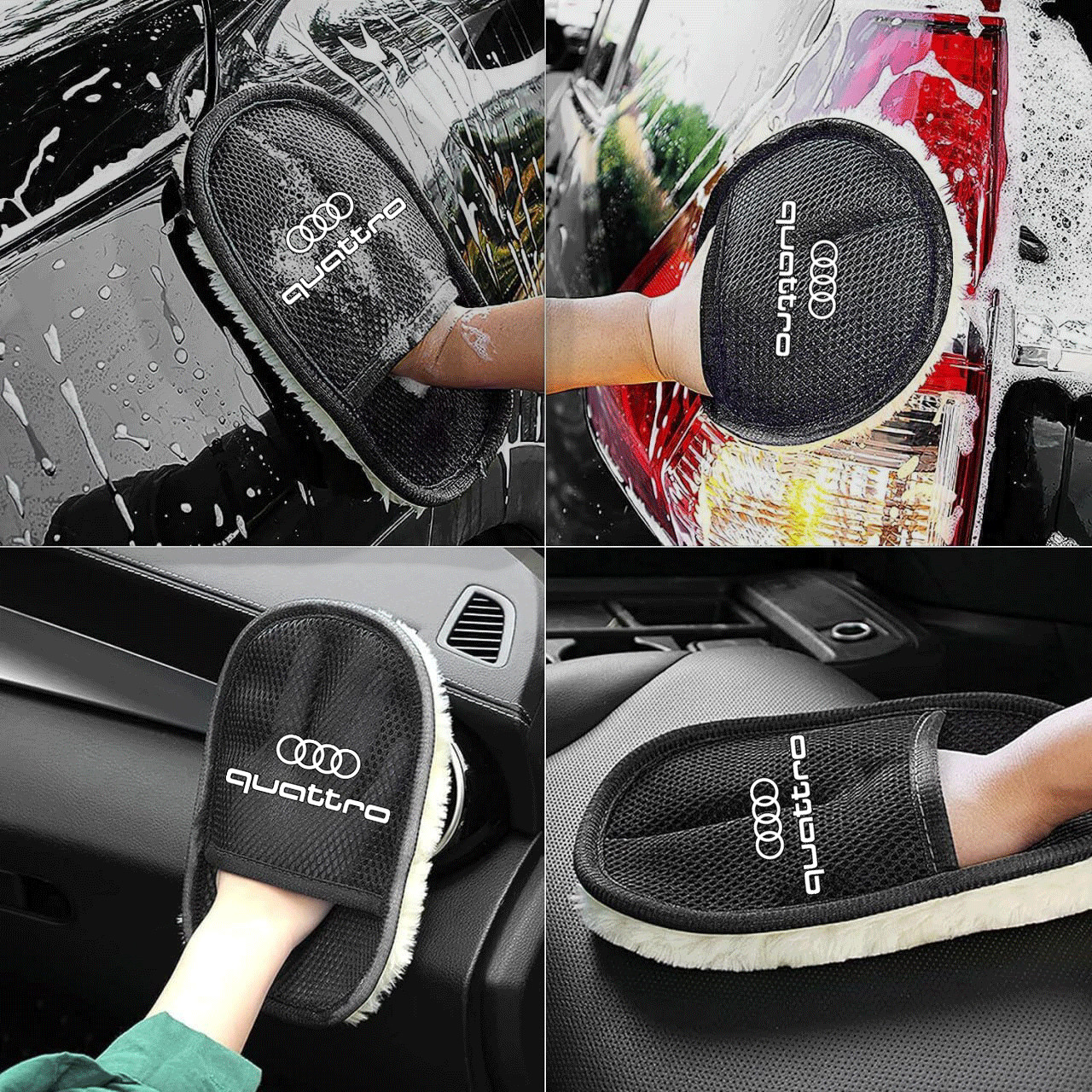 6Pack Car care Microfiber Detailing For Quattro Wash Mitt dry Towel Cleaning