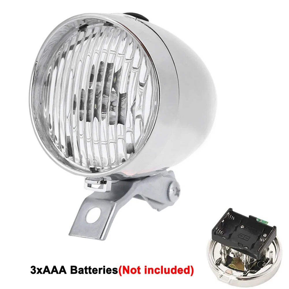 Vintage Bicycle Front Light 3 LED Bike Headlight MTB Flashlight Retro Design