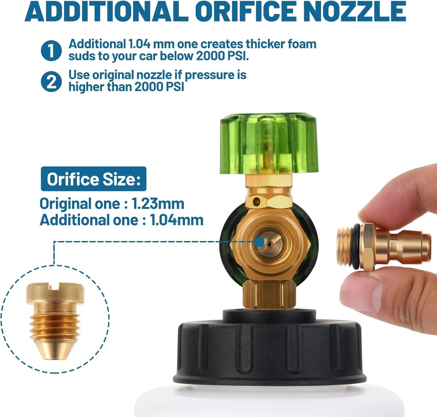 Heavy Duty Foam Cannon with 5 Nozzles – Quick Connect 1/4″ Fitting for Detailing
