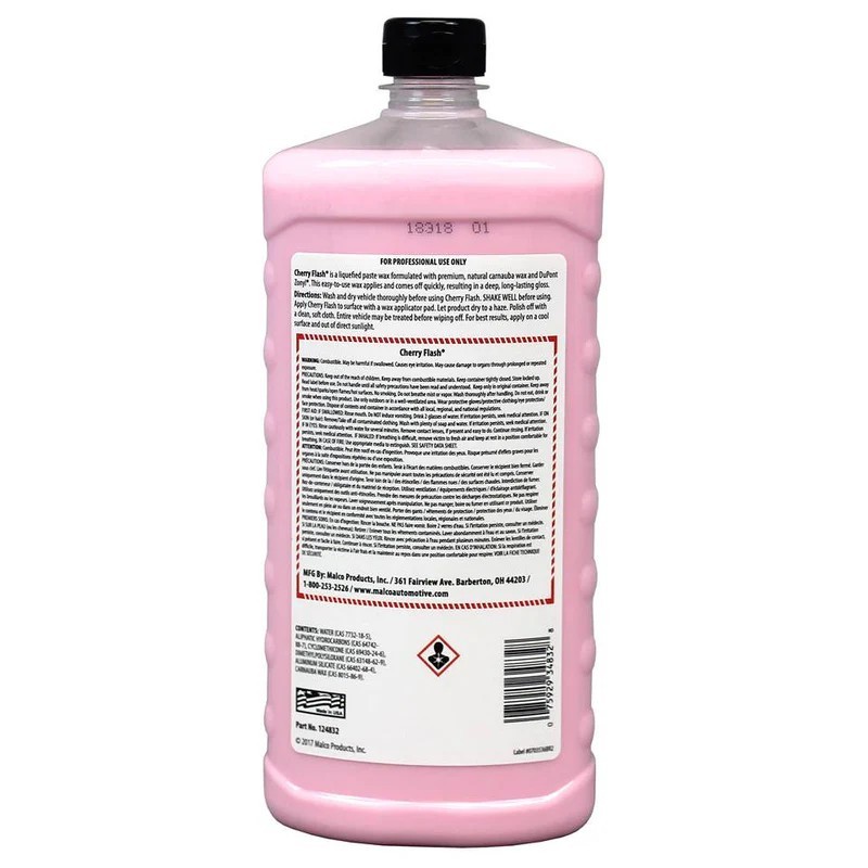 Malco Cherry Flash Carnauba Liquid Paste Wax 32oz High Gloss Shine – NEW