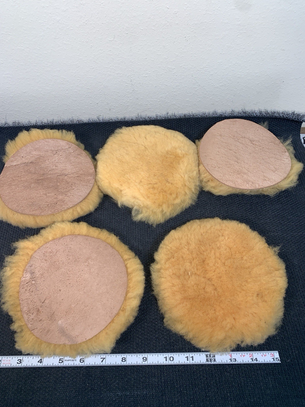 (5) together Polishing Pads 5.75″ sheep skin wool shearling buffing unused