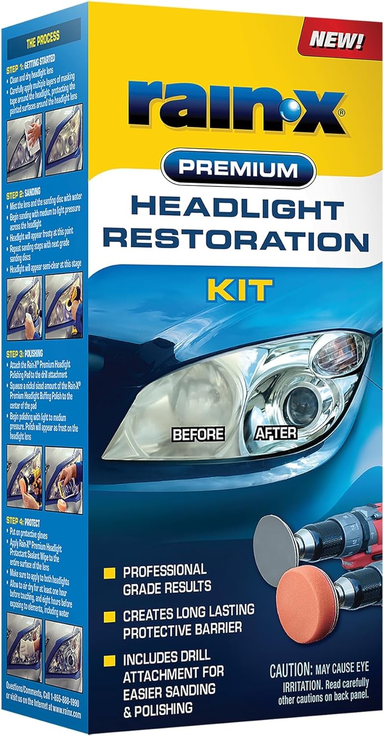 Rain-X 610153 Headlight Restoration Kit – Car Light Lens Cleaner/Restorer…