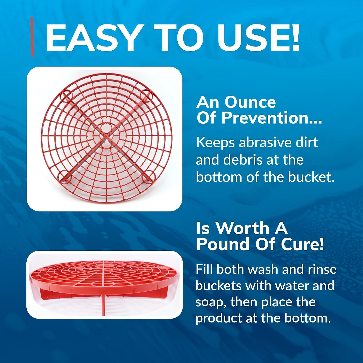 The Original Blue Bucket Insert – 10″ Diameter Car Wash Bucket for Car Washing,