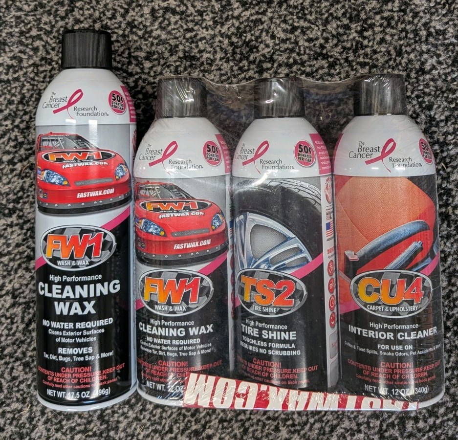 Fast Wax Waterless Detail System Interior Cleaner Tire Shine & Cleaning Wax