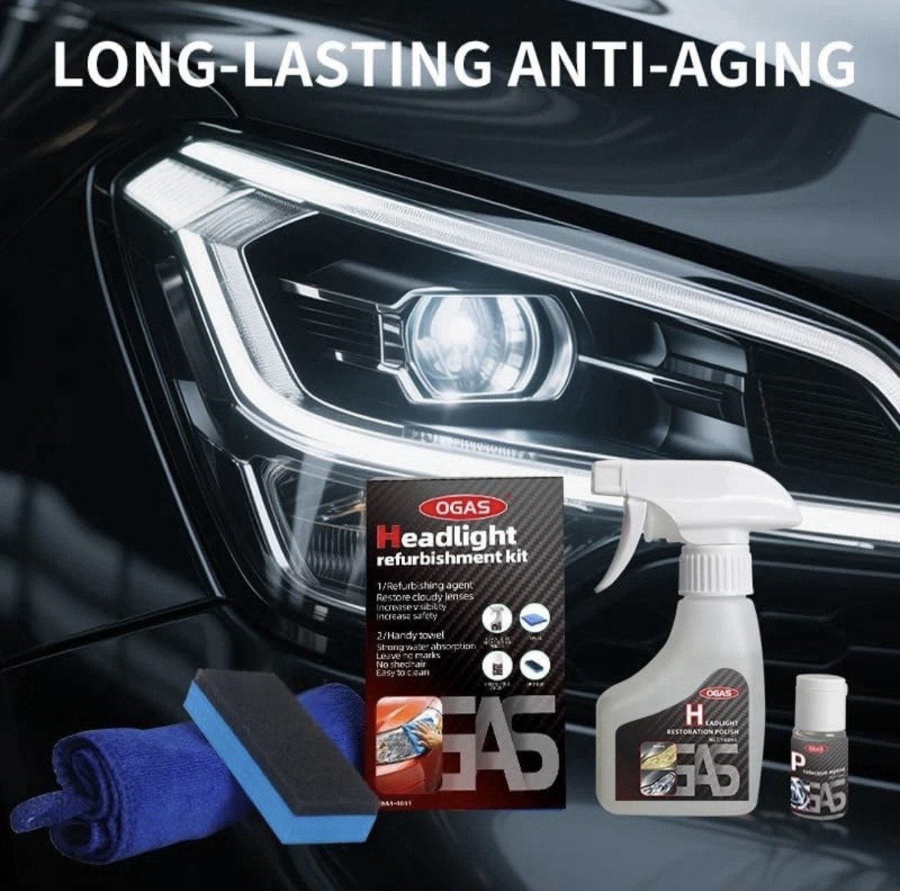 Automotive Headlamp Restoration Fluid Oxidized, Headlight Refurbishment Kit,…