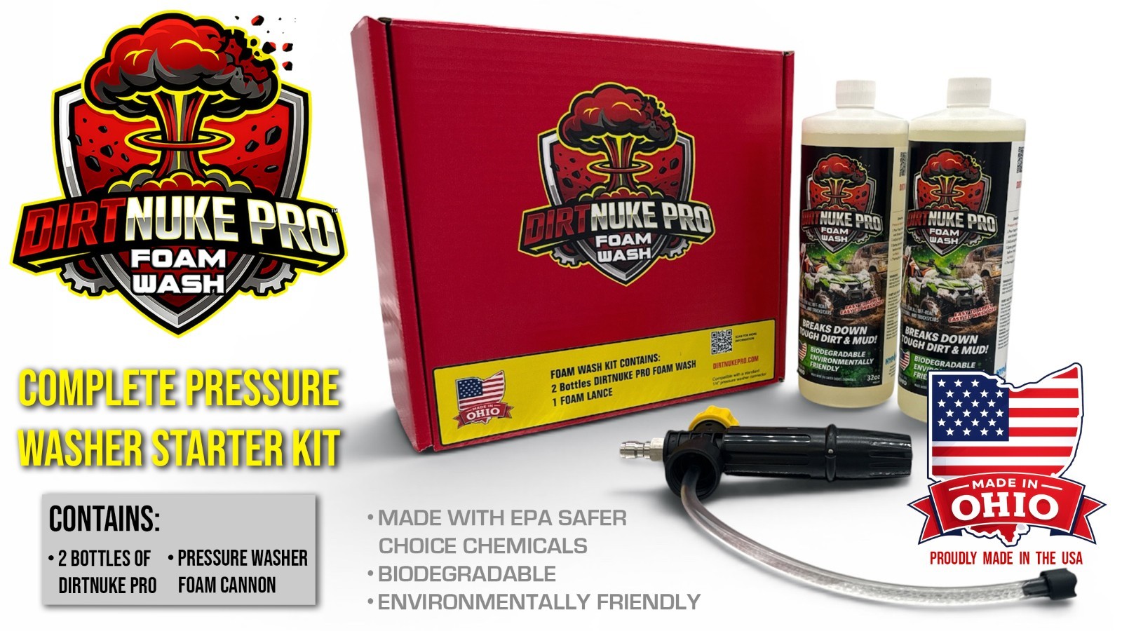 DirtNuke Pro Off Road Foam Cannon Wash Kit – UTV Motocross ATV SxS