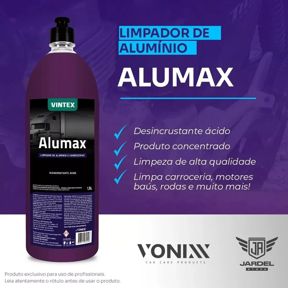 Vonixx Alumax Concentrate for Vehicle Automotive Wheels Aluminum Cleaning 1.5 L
