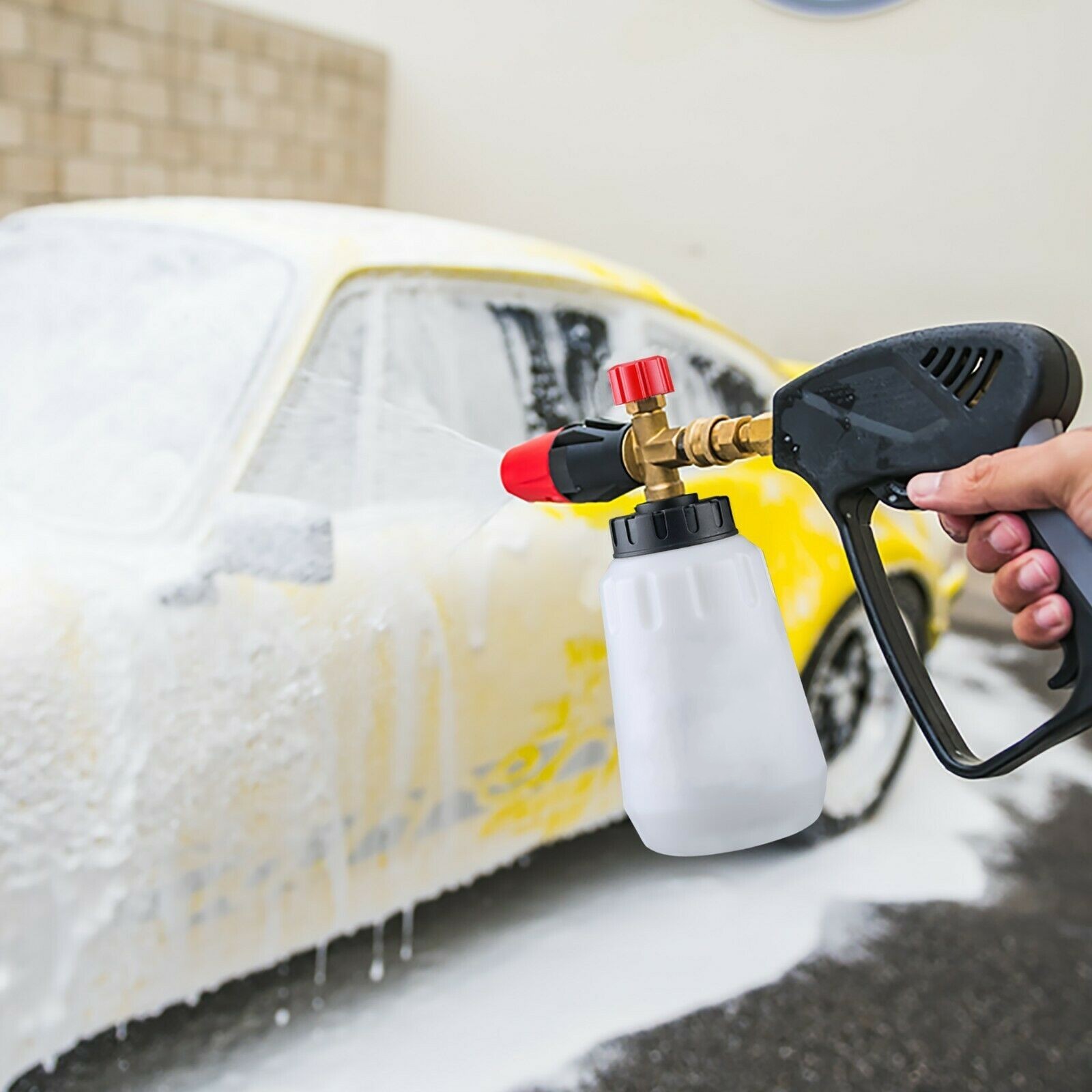 1/4″ Snow Foam Washer Gun Car Wash Soap Lance Cannon Spray Pressure Jet Bottle