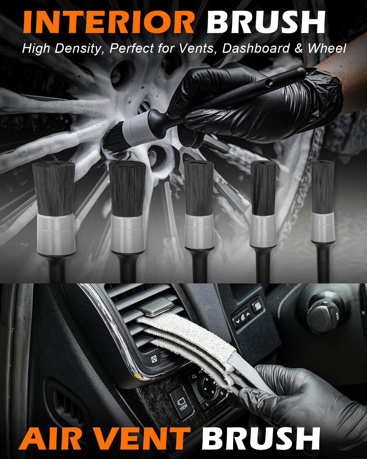 20Pcs Car Interior Cleaning Kit – Windshield Cleaner, Microfiber Mitt, Dash Dust