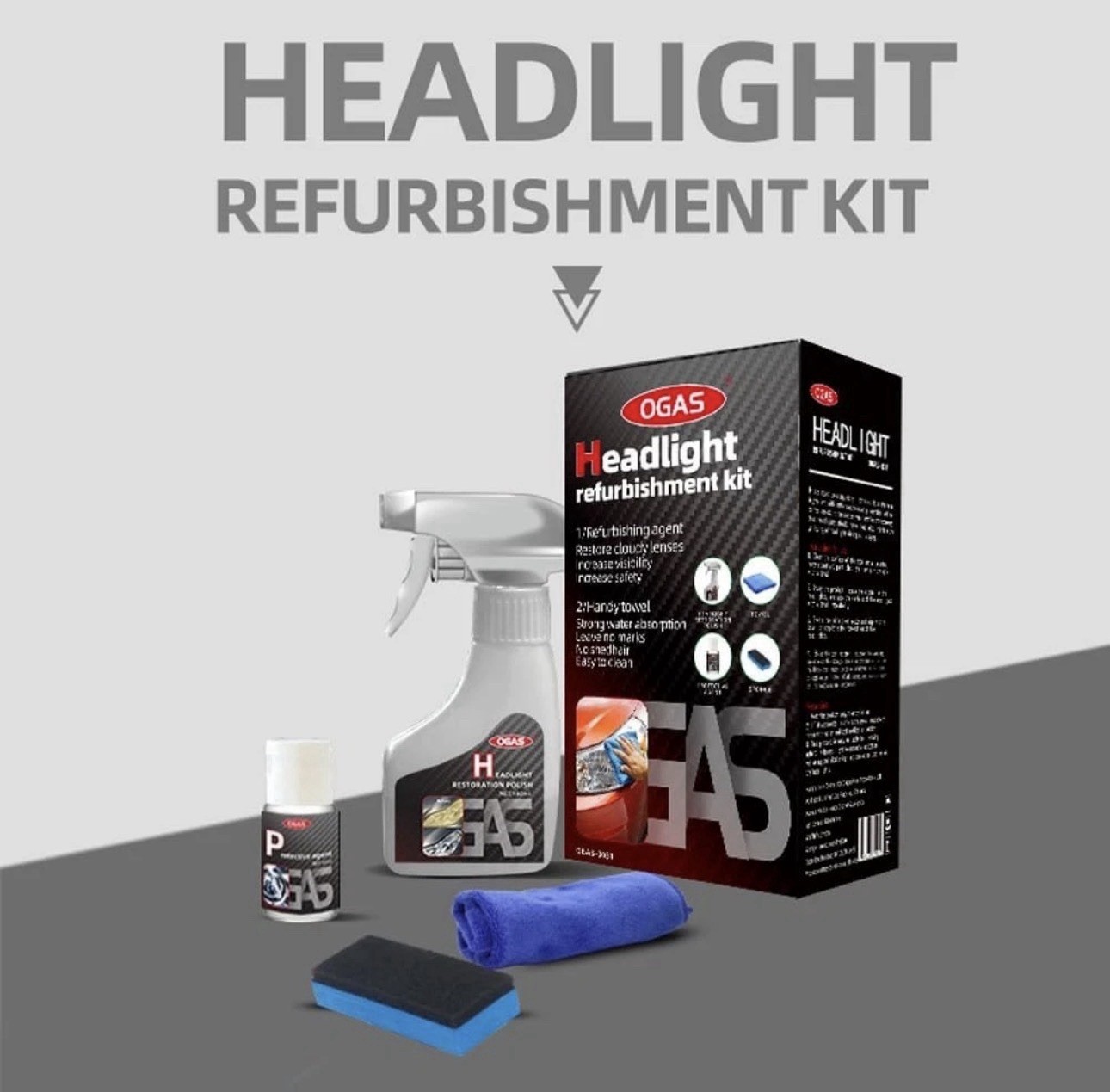 Automotive Headlamp Restoration Fluid Oxidized, Headlight Refurbishment Kit,…