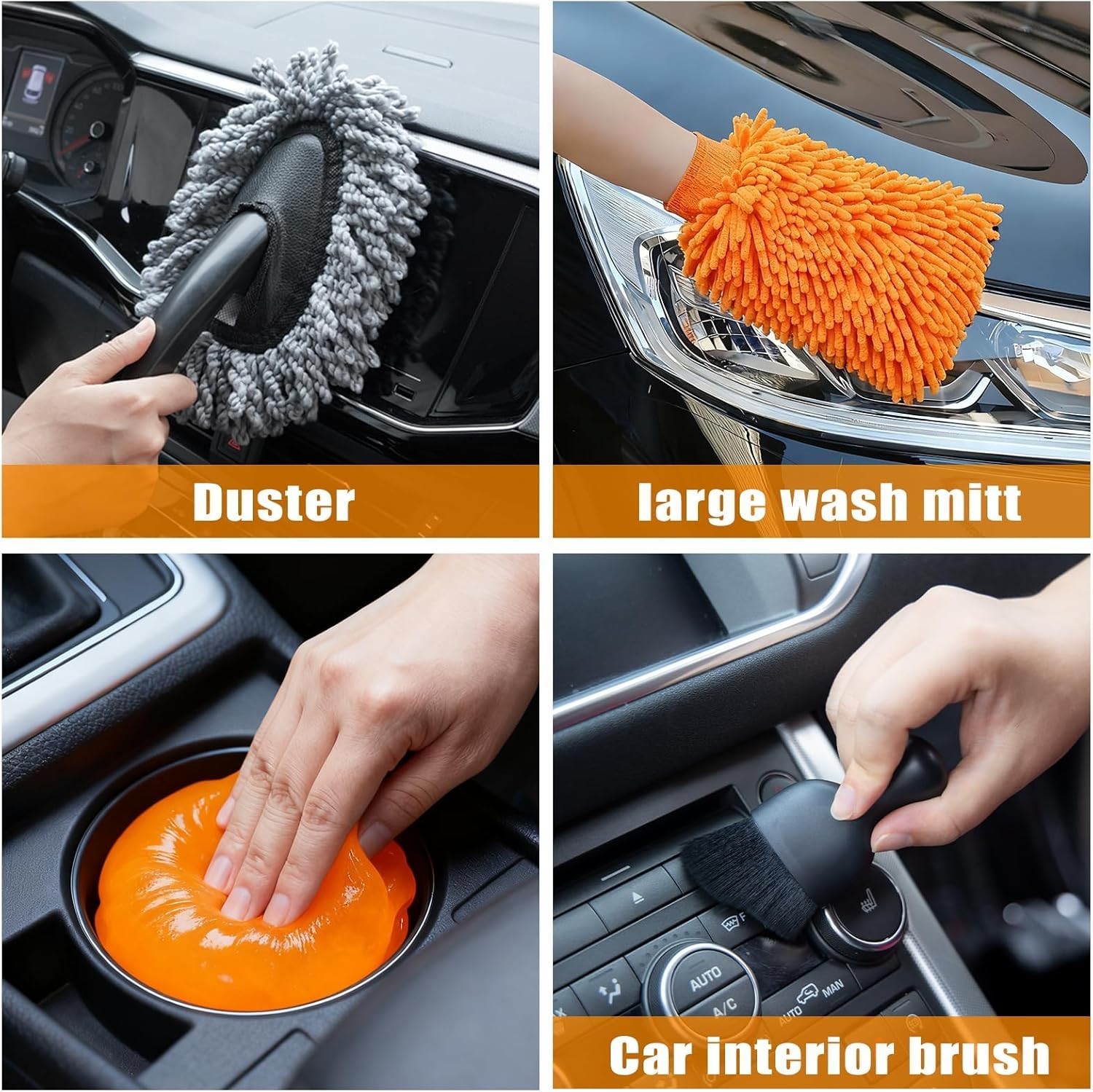 Car Wash Detailing Kit Cleaning Kits with Foam Gun Sprayer, Car Wash Brush an…