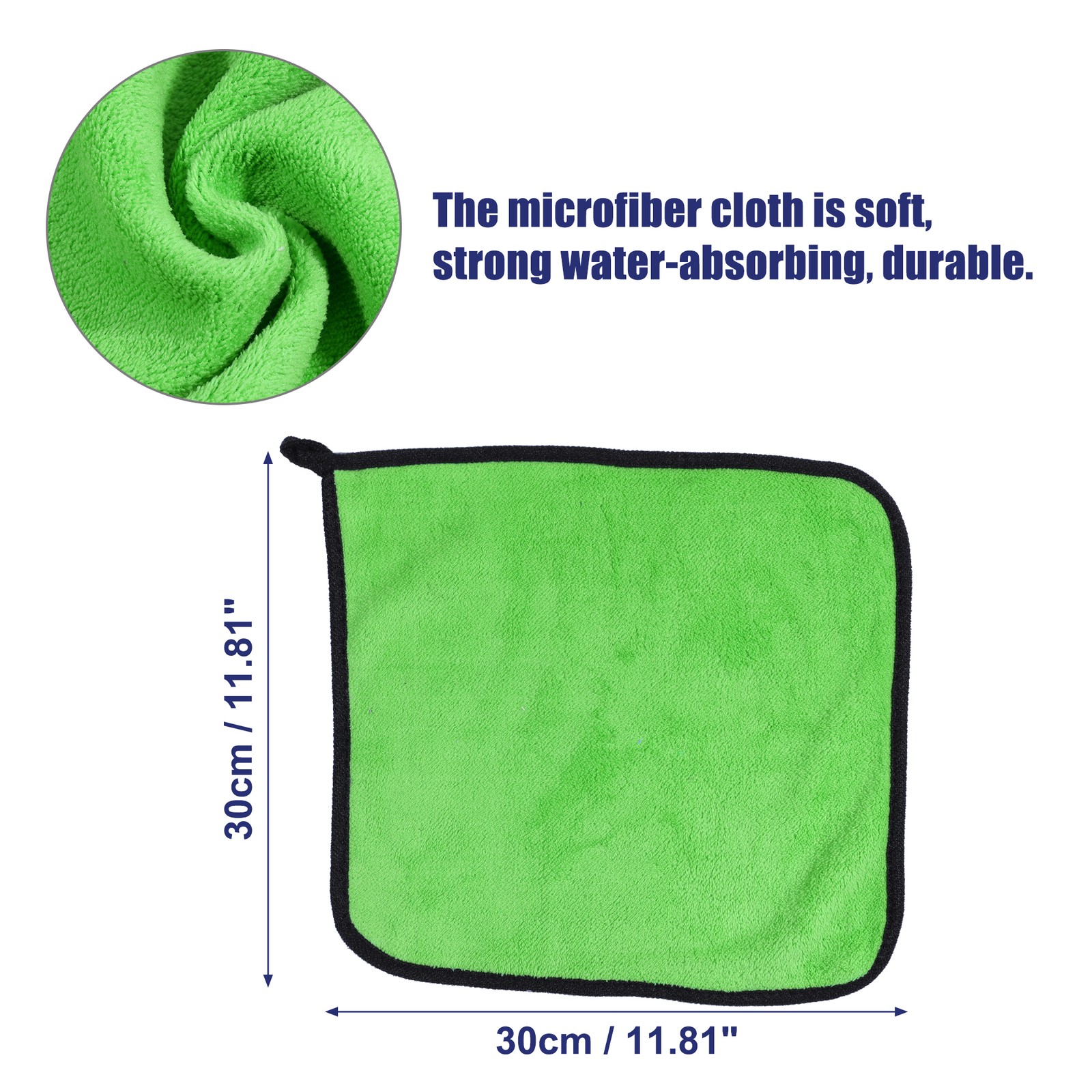 Microfibre Car Drying Towel 30x30cm 600GSM Car Drying Cloth Gray Green Item of 2