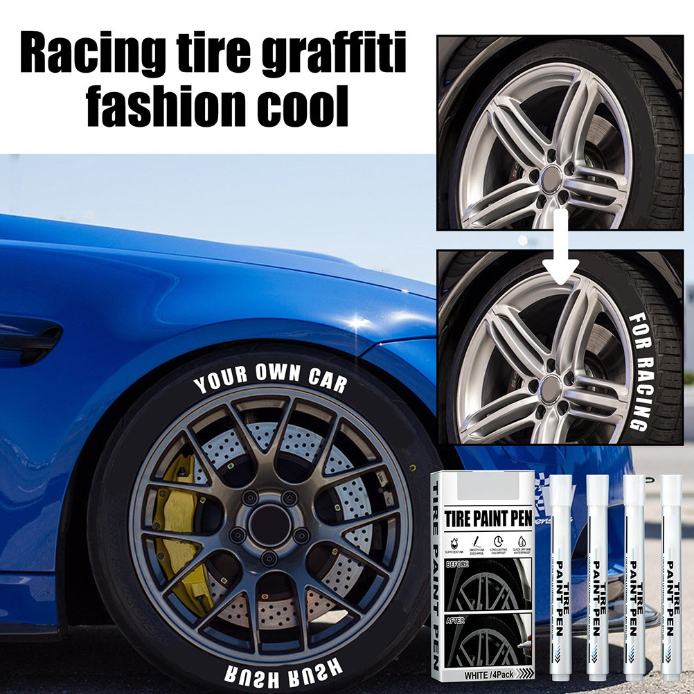 Hot 4 Pack White Marker Pen Fade Resistant Waterproof Tire Paint Marker Pen For
