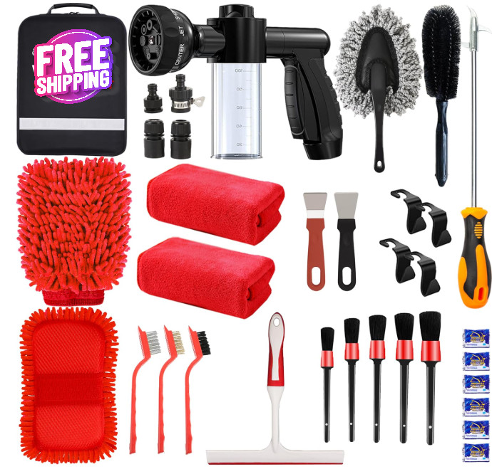 Kit De Herramientas De Limpieza De Coches Esponja Microfibra Lavado De Autos Set