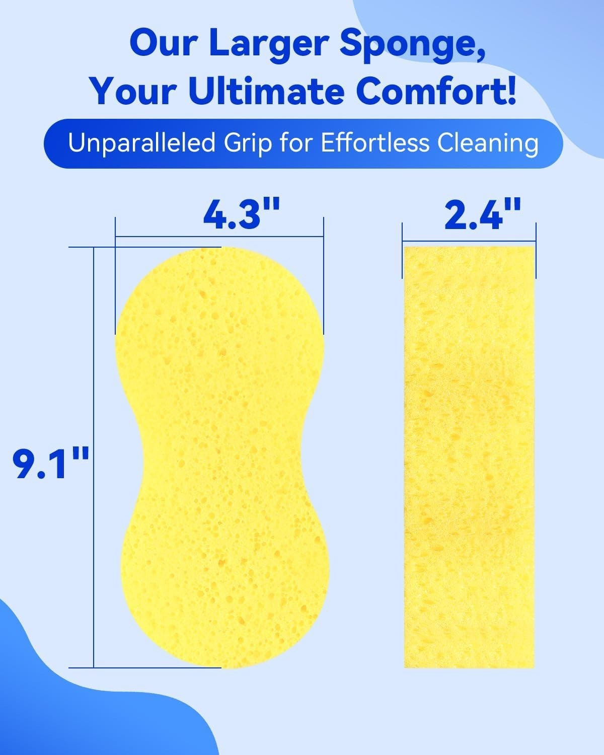 Big Car Cleaning Sponge, Thick Reusable Foam, Odor Resistant All Purpose Cleaner