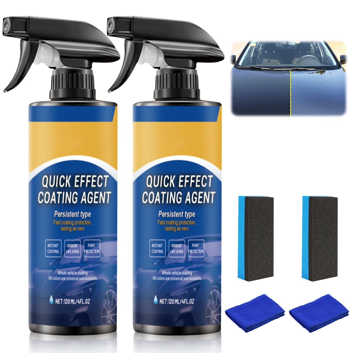 Diinou 2Pcs Advanced Car Quick-Acting Coating Agent Spray, Coating…