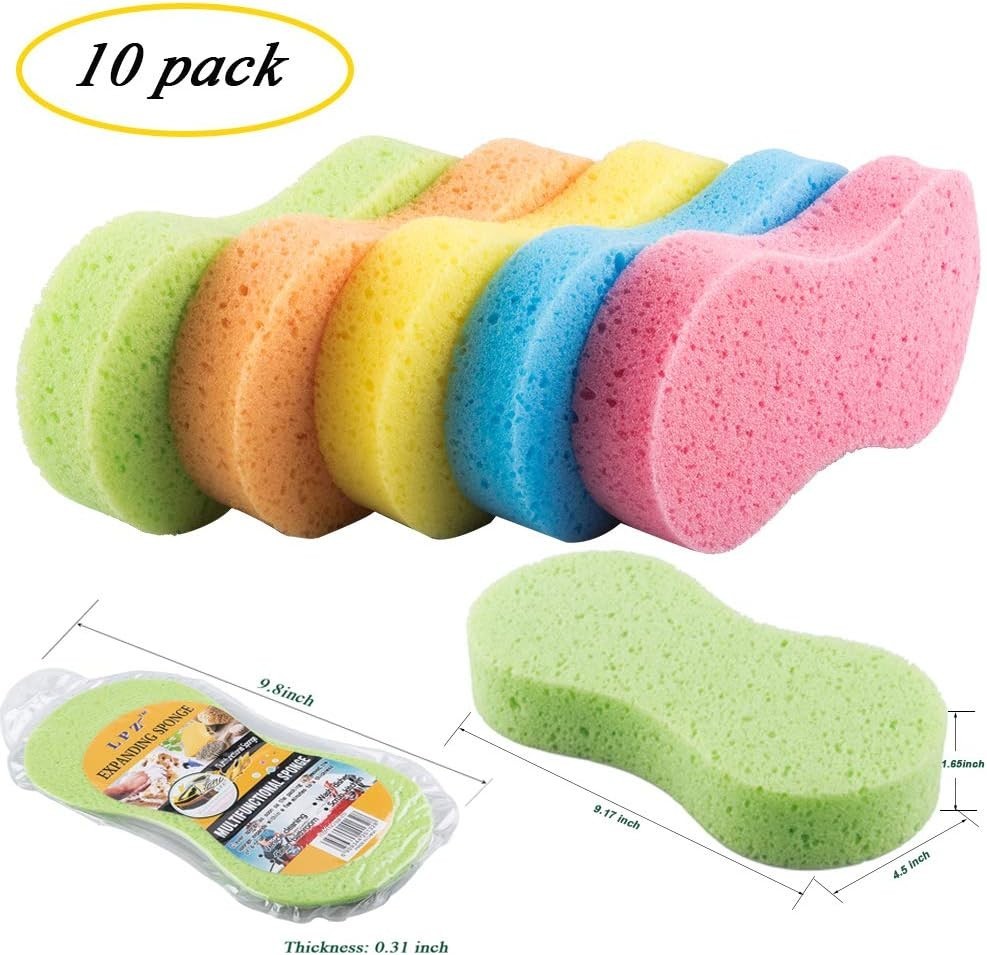 Huvai Multi-Color Car Wash Sponges 10 Pack Reusable Foam Cleaning Tools