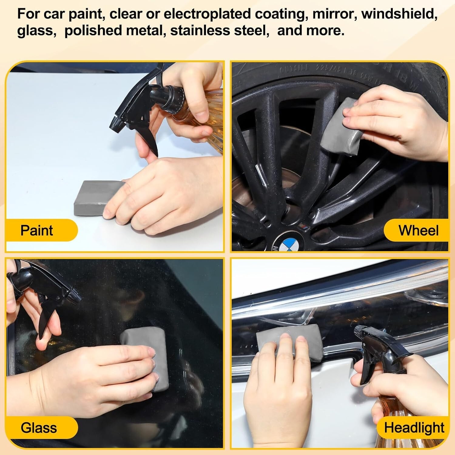 Car Clay Bar 4Pk 400g Premium Grade No Scratch Magic Bars Detailing Cleaner Kit