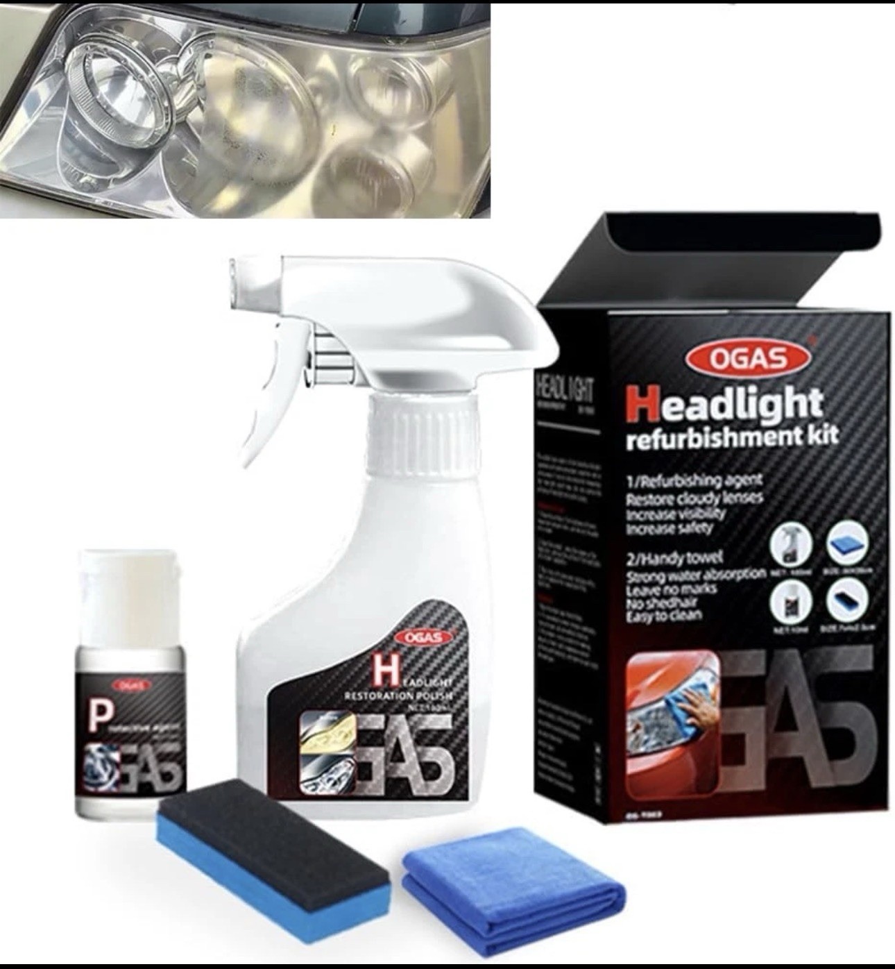Automotive Headlamp Restoration Fluid Oxidized, Headlight Refurbishment Kit,…