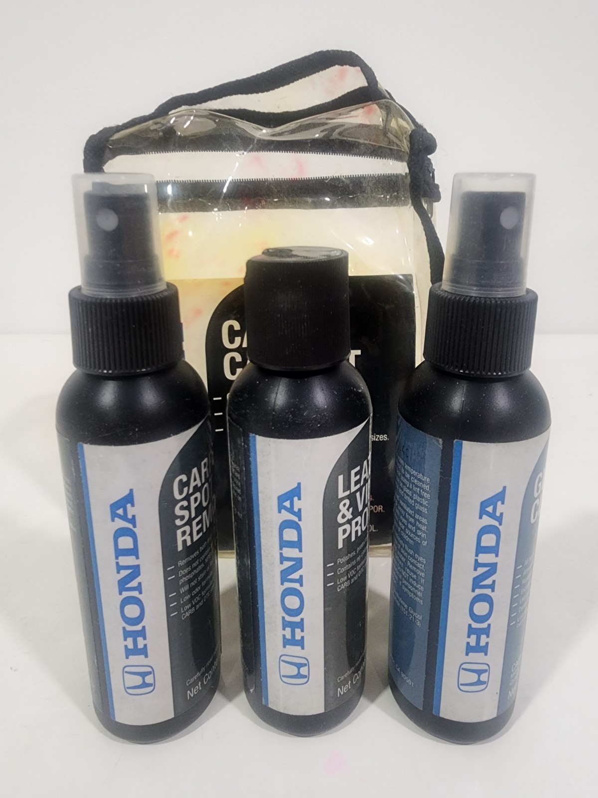 Genuine Honda Car Care Kit 08700-9211 Clear Storage Bag Glass Leather Carpet