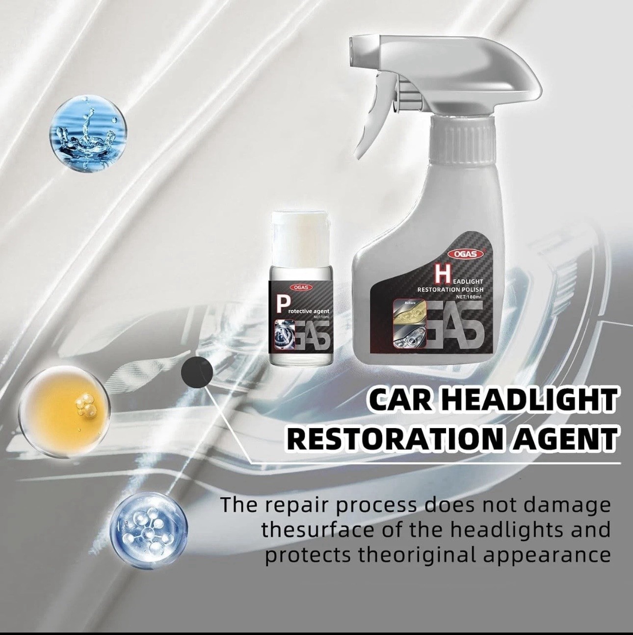 Automotive Headlamp Restoration Fluid Oxidized, Headlight Refurbishment Kit,…