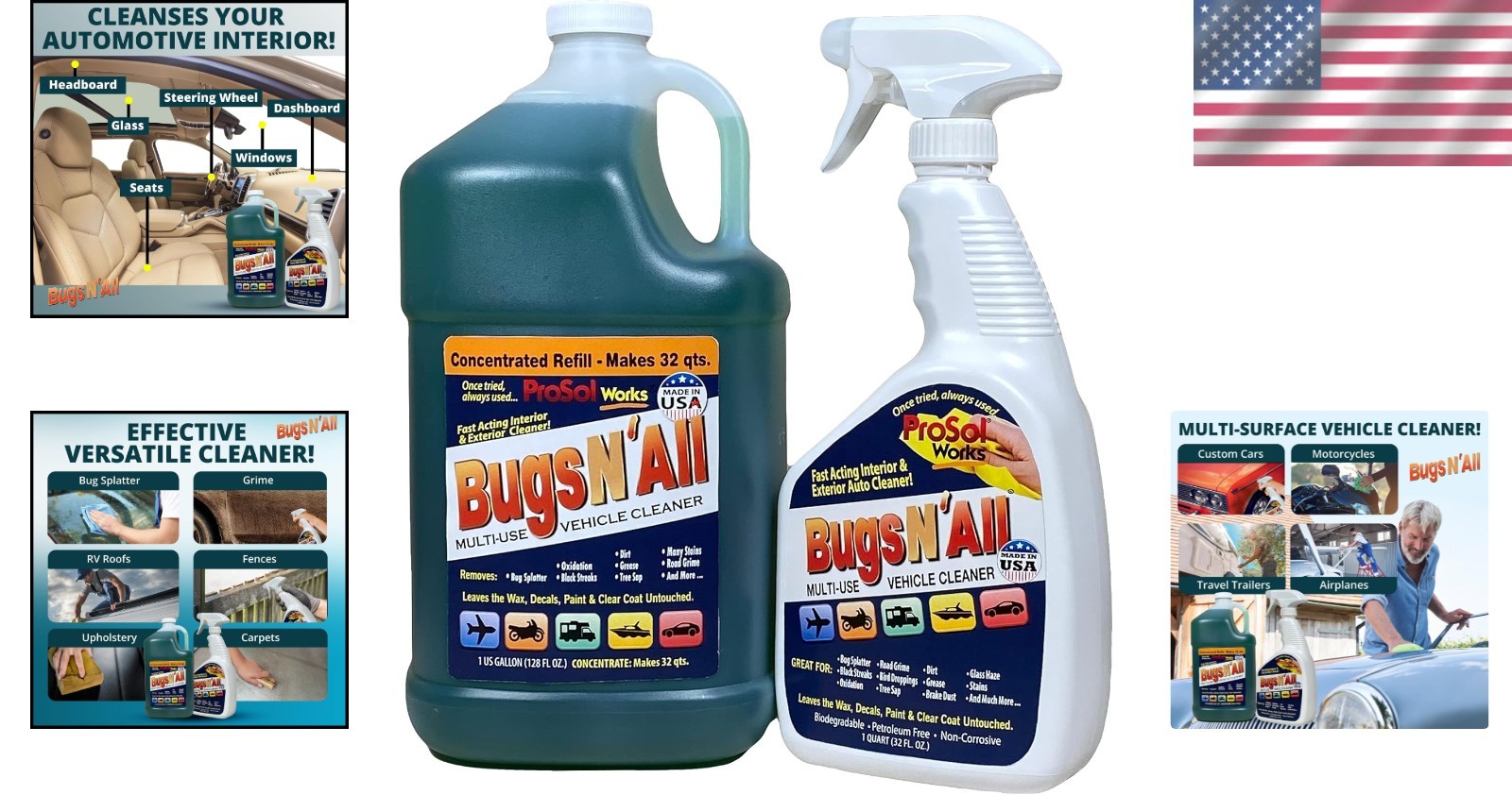 Effortless Cleaning with 1 Gallon Bug & Tar Remover – Includes Free Spray Bottle