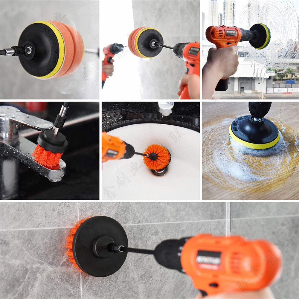 25pcs Car Drill Brush Cleaning Kit Interior Exterior Engine Wheel Multipurpose