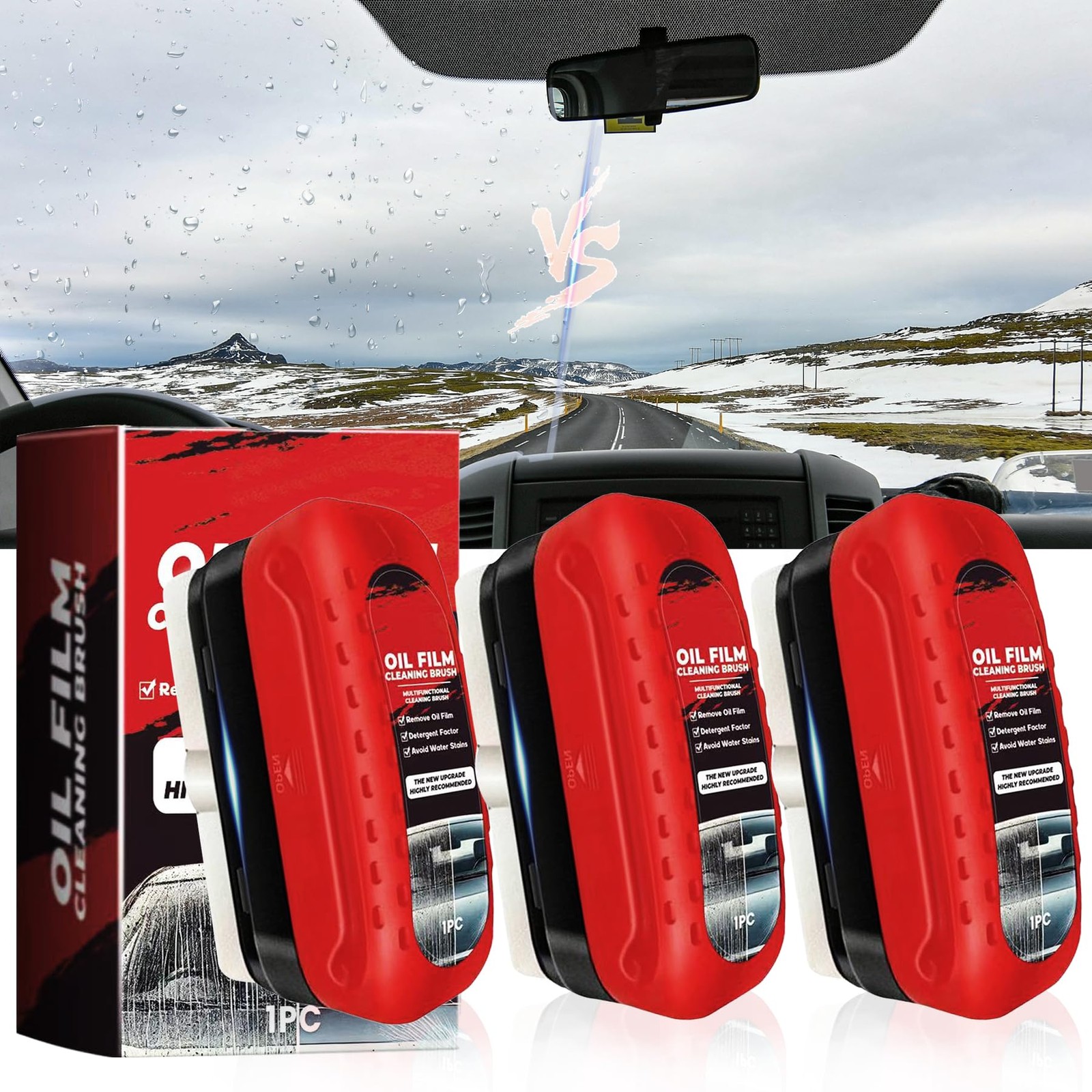 MAUSGAAV New Automotive Oil Film Cleaning Brush,Oil Remover for Car 3-G
