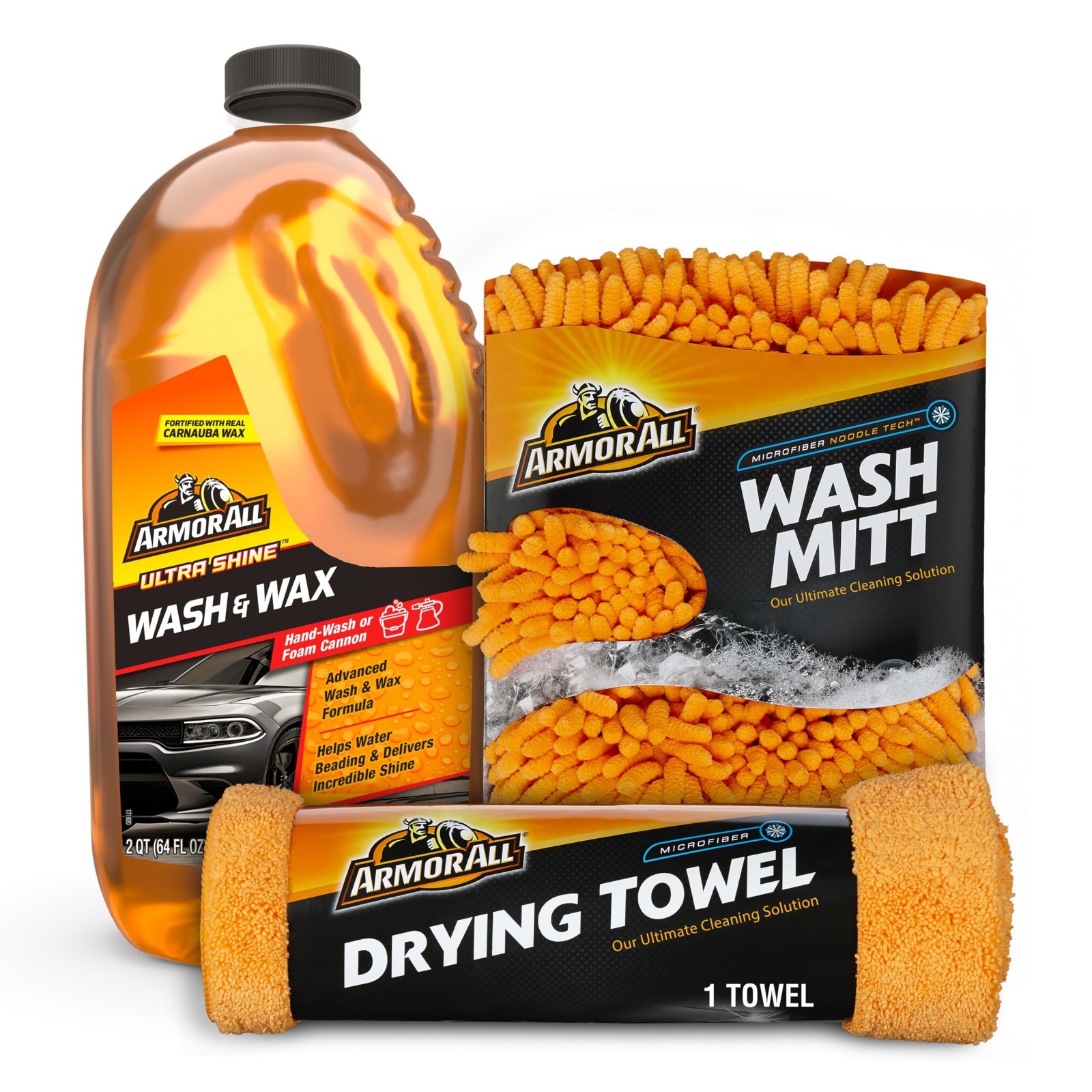 Car Cleaning Kit – Car Wash Soap, Wash Mitt, Microfiber Towel, Auto Detailing Su