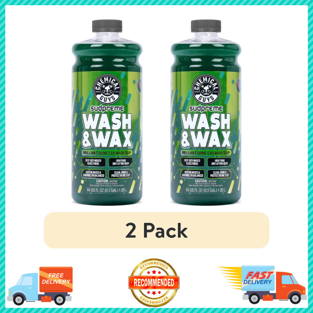 Chemical Guys Sudpreme Wash & Wax, Foaming Car Soap, High Gloss, 64oz, 2 Pack