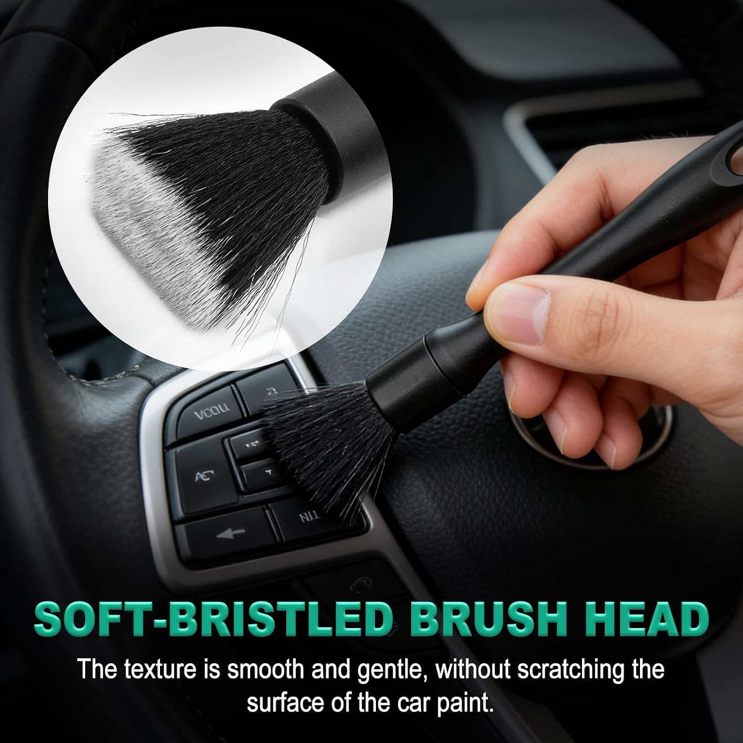 Complete 6PCS Auto Interior Cleaning Tools with Dual Head Vent Brush & Gel