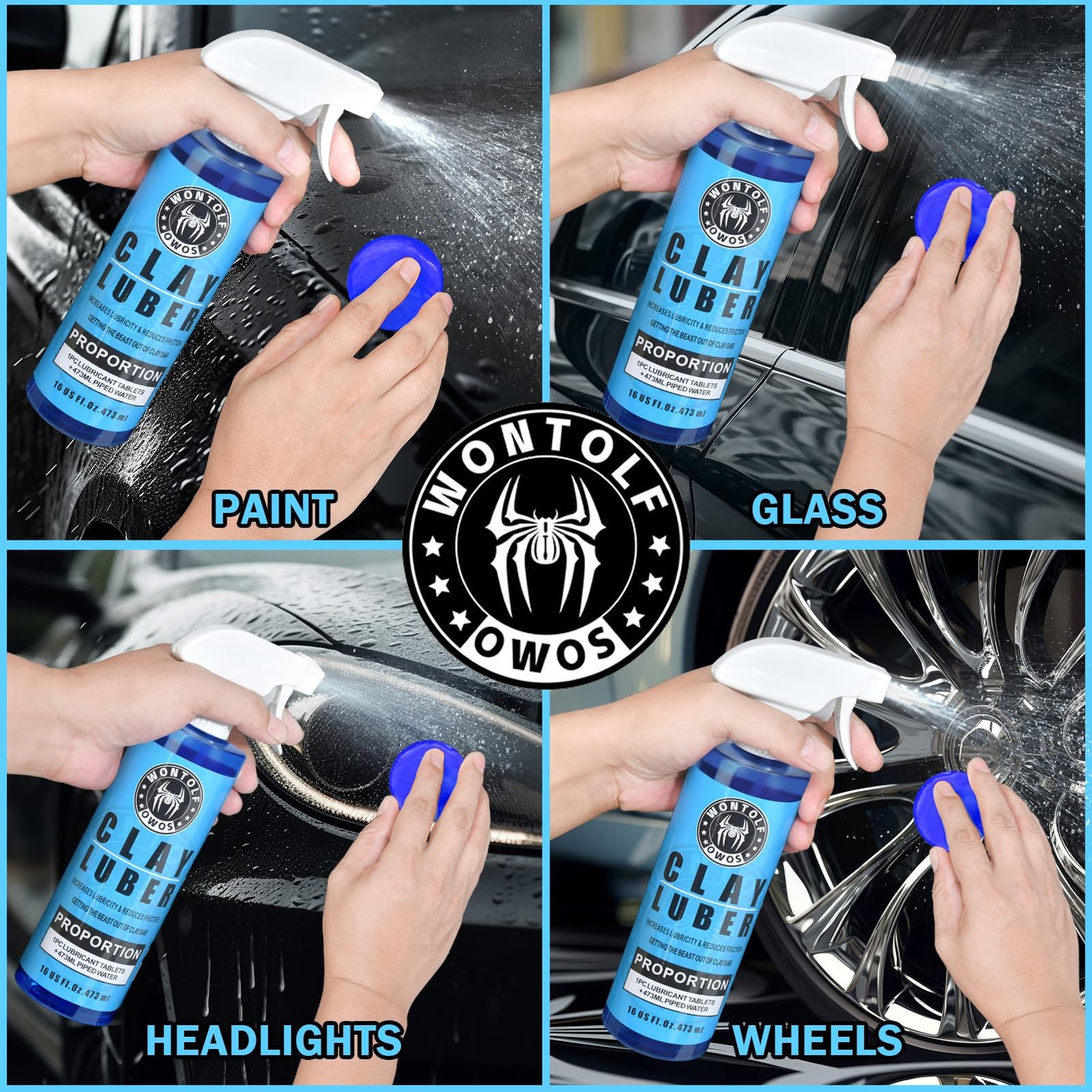 Wontolf 10 Pack Clay Bars Auto Detailing Premium Grade Magic Bar Blue