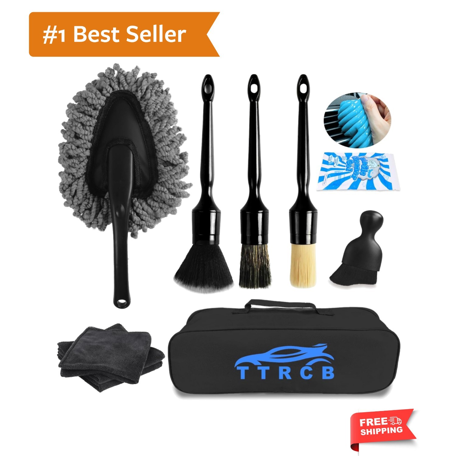 10PCS Car Detailing Cleaning Kit Interior Cleaner, Car Detailing Brushes, Car…