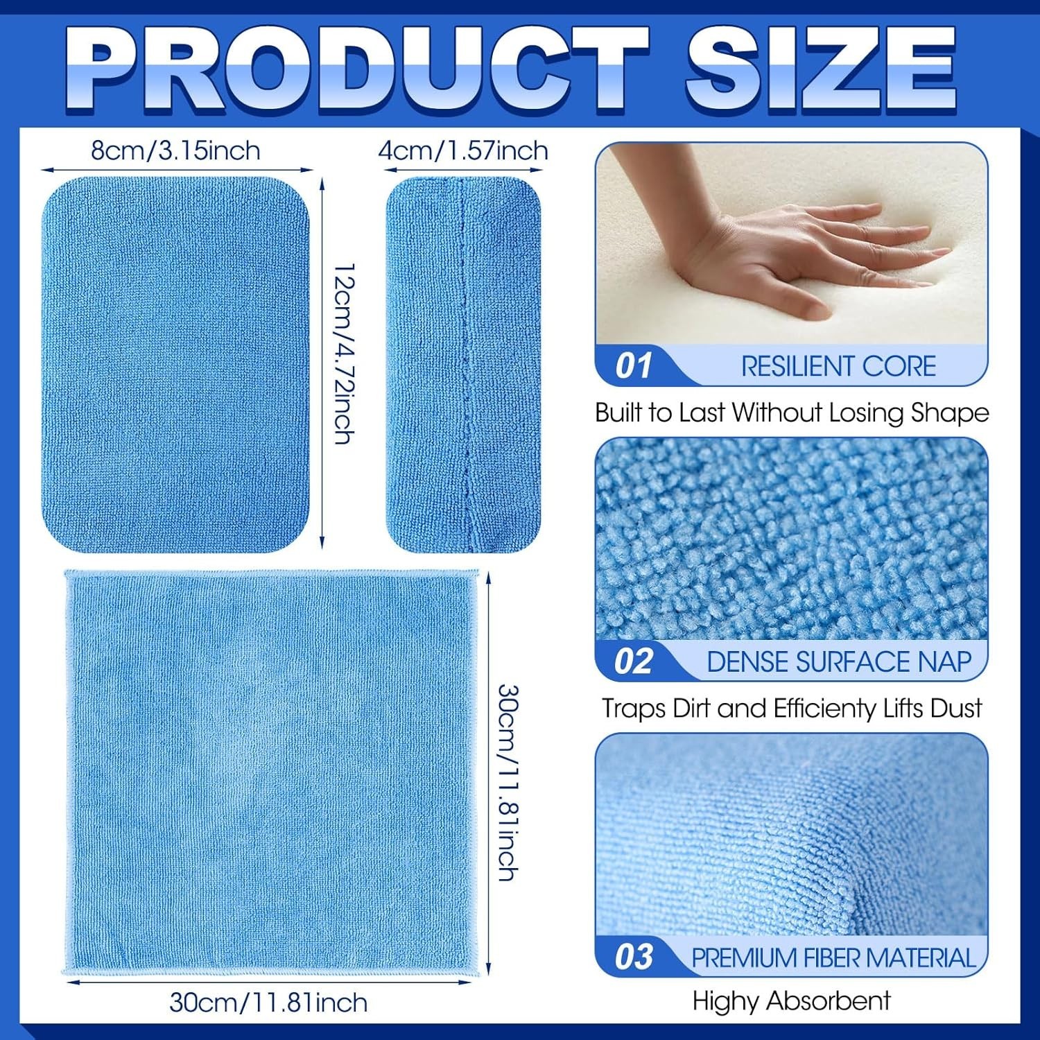 24 Pcs Microfiber Applicator Pad Kit Include Non Scratch Car Wash Sponge and …