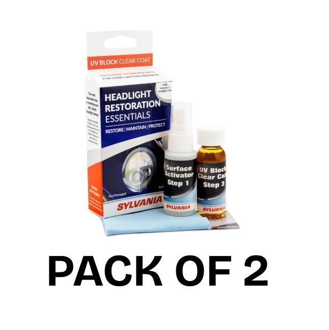 SYLVANIA – Headlight Restoration Essentials Kit – UV Block Clear Coat, Most
