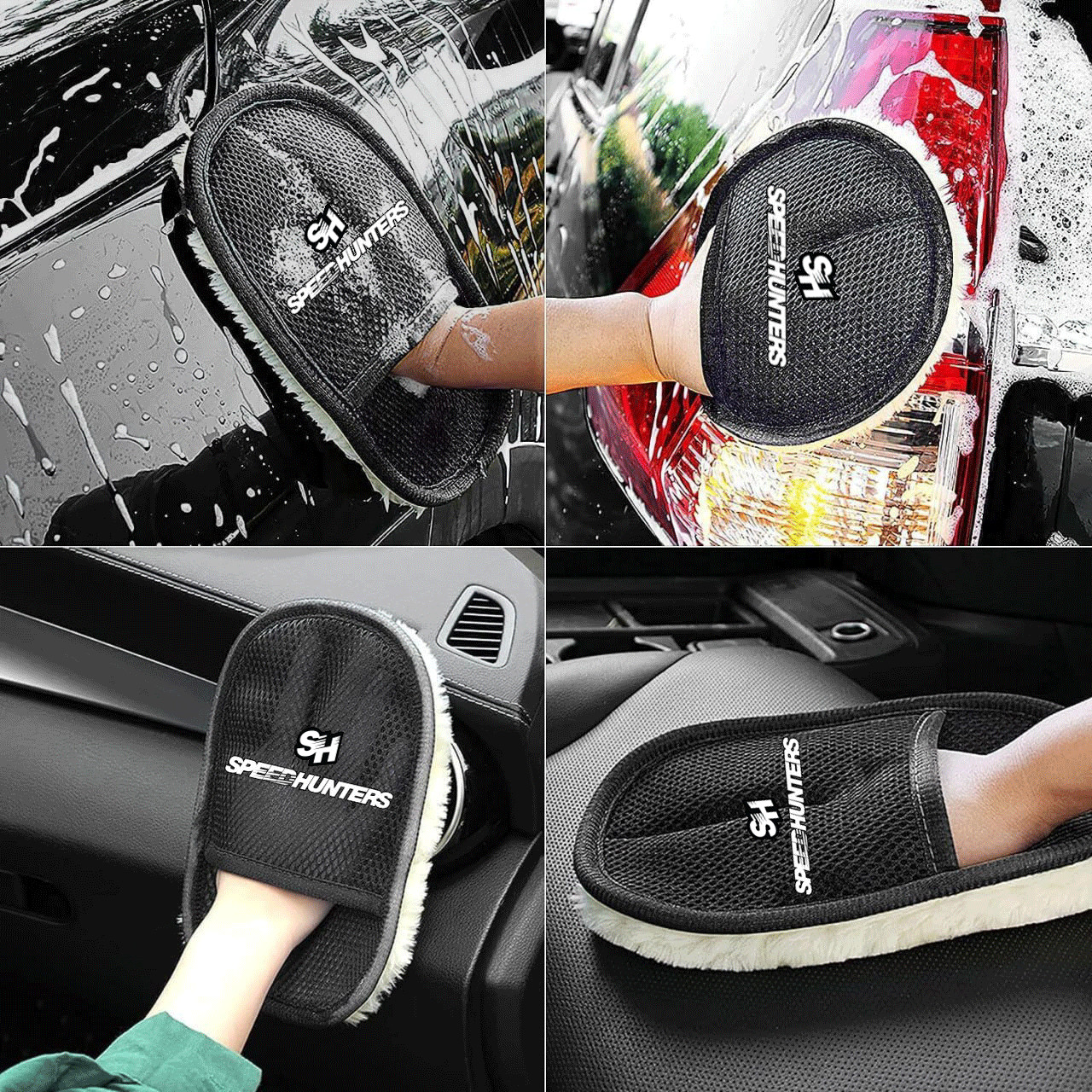 6Pack Car care Microfiber Detailing Speedhunters Wash Mitt dry Towel Cleaning