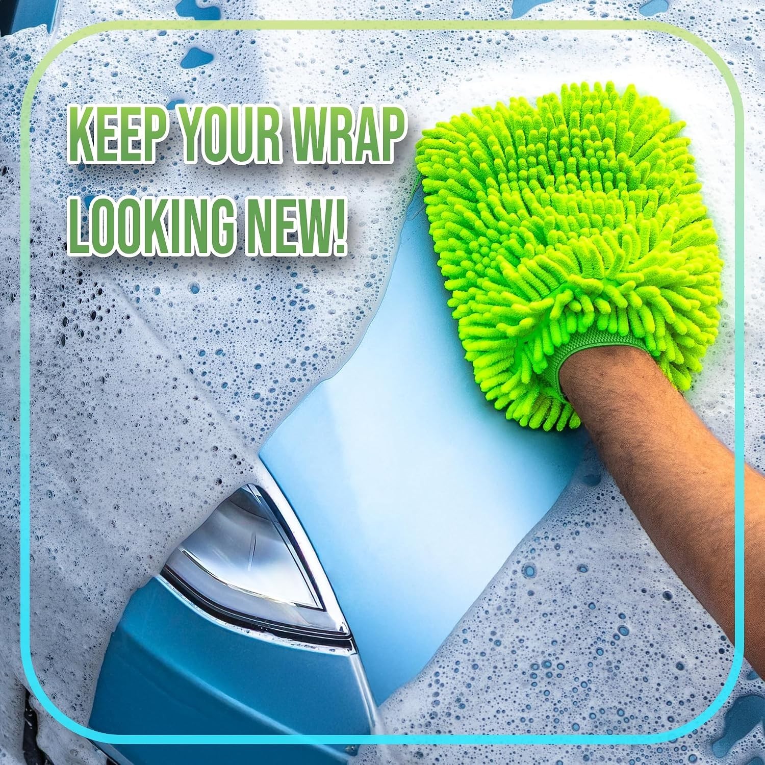 Vinyl Wrap Car Wash Soap Kit – 64oz Eco-Friendly Cleaner with Microfiber Mitt