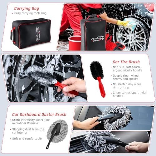 Car Detailing Kit Car Wash Supplies Brush Set Interior Exterior Wheels Cleaningi