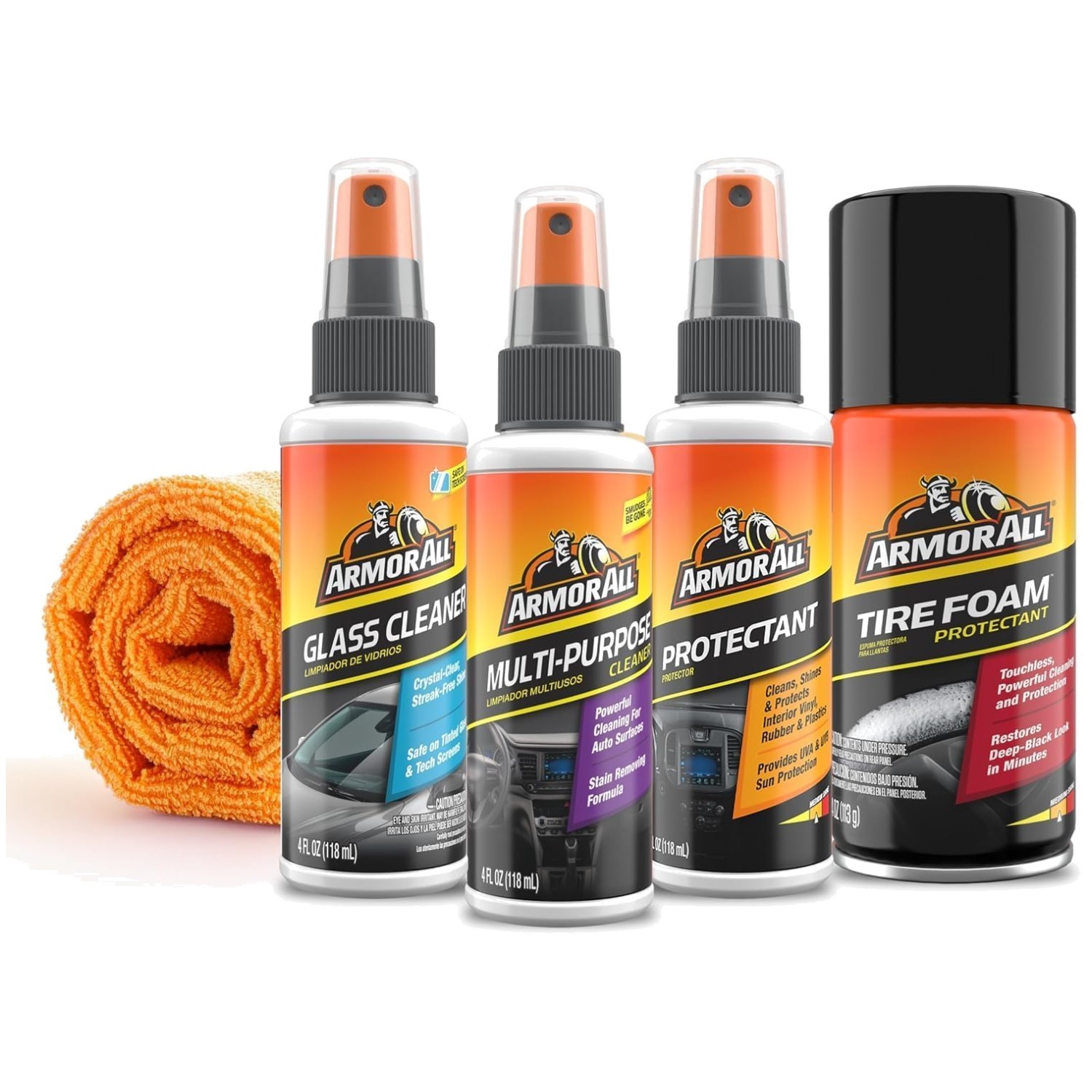5-Piece Car Detailing Kit with Tire Foam & Glass Cleaner