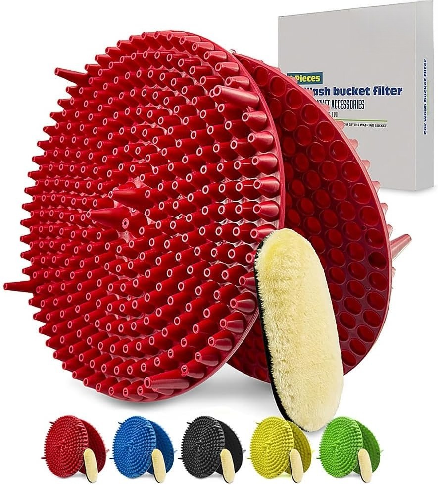10.4″ Heavy Duty Grit Trap (2-Pack) & Wash Mitt Kit – Premium Car Wash Bucket