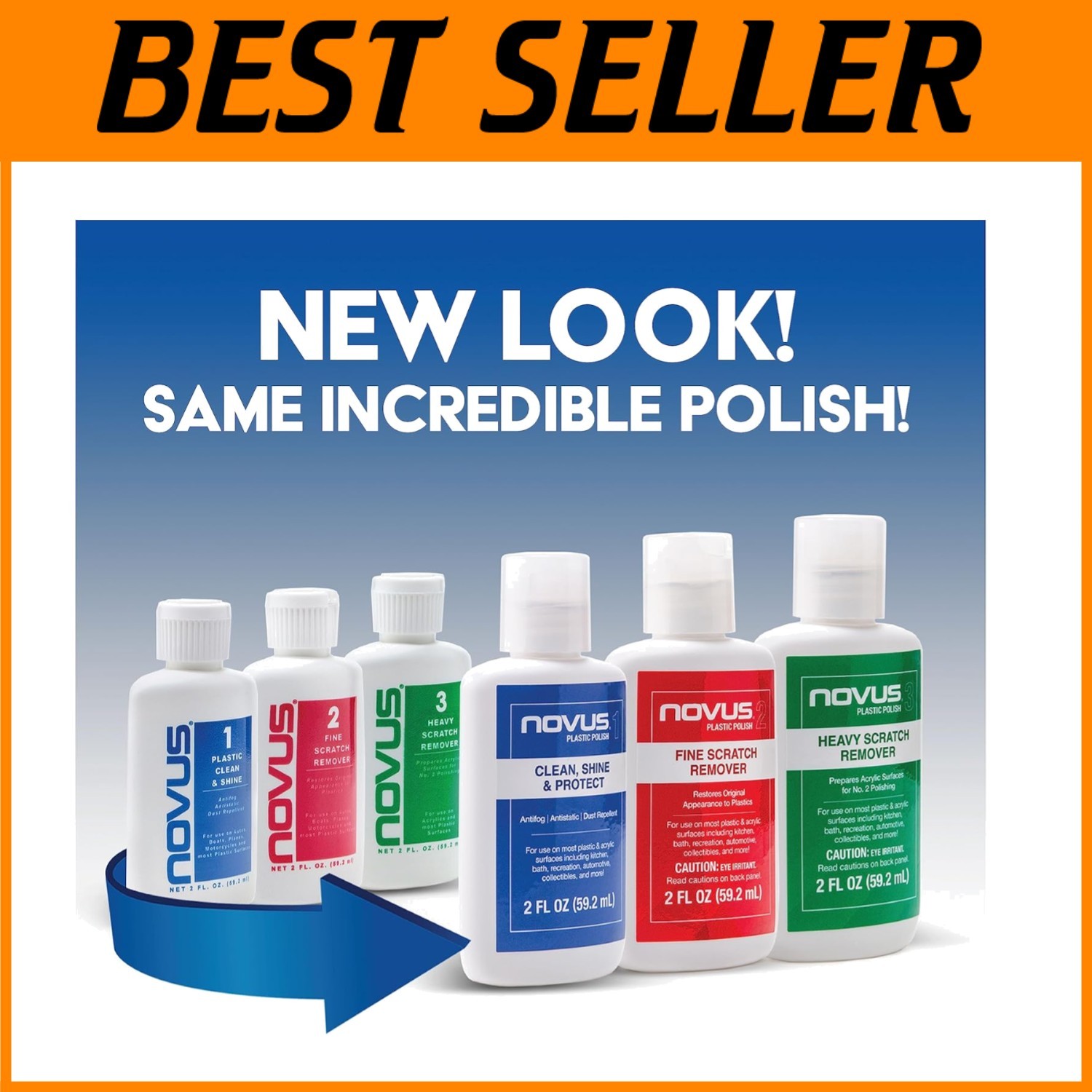 Novus Plastic Clean & Shine Kit | Fine Scratch Remover