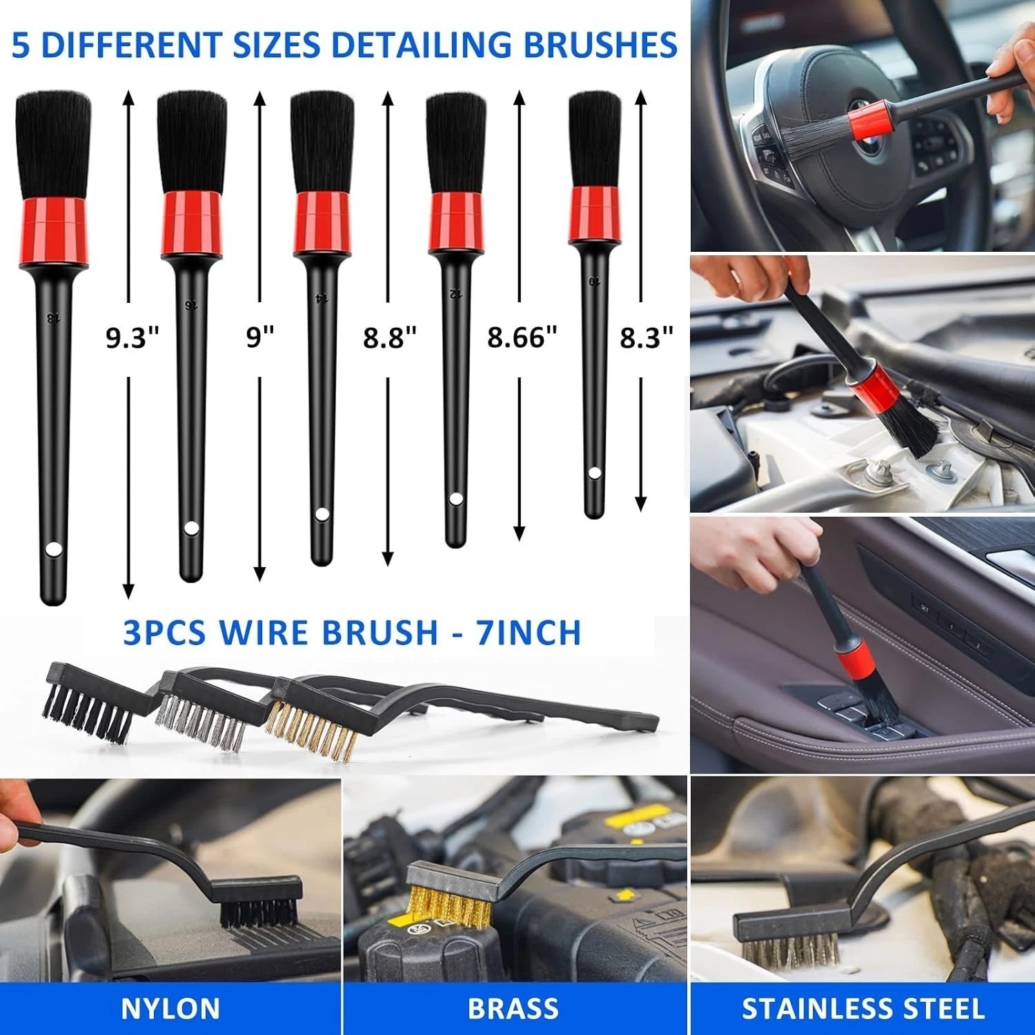 41Pcs Car Cleaning Wash Kit Interior Detailing Cleaner Kit with High Power Ha…