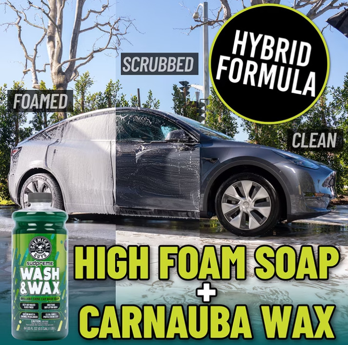 2 PACK Chemical Guys Sudpreme Car Wash & Wax, Extreme Shine Foaming, 64oz