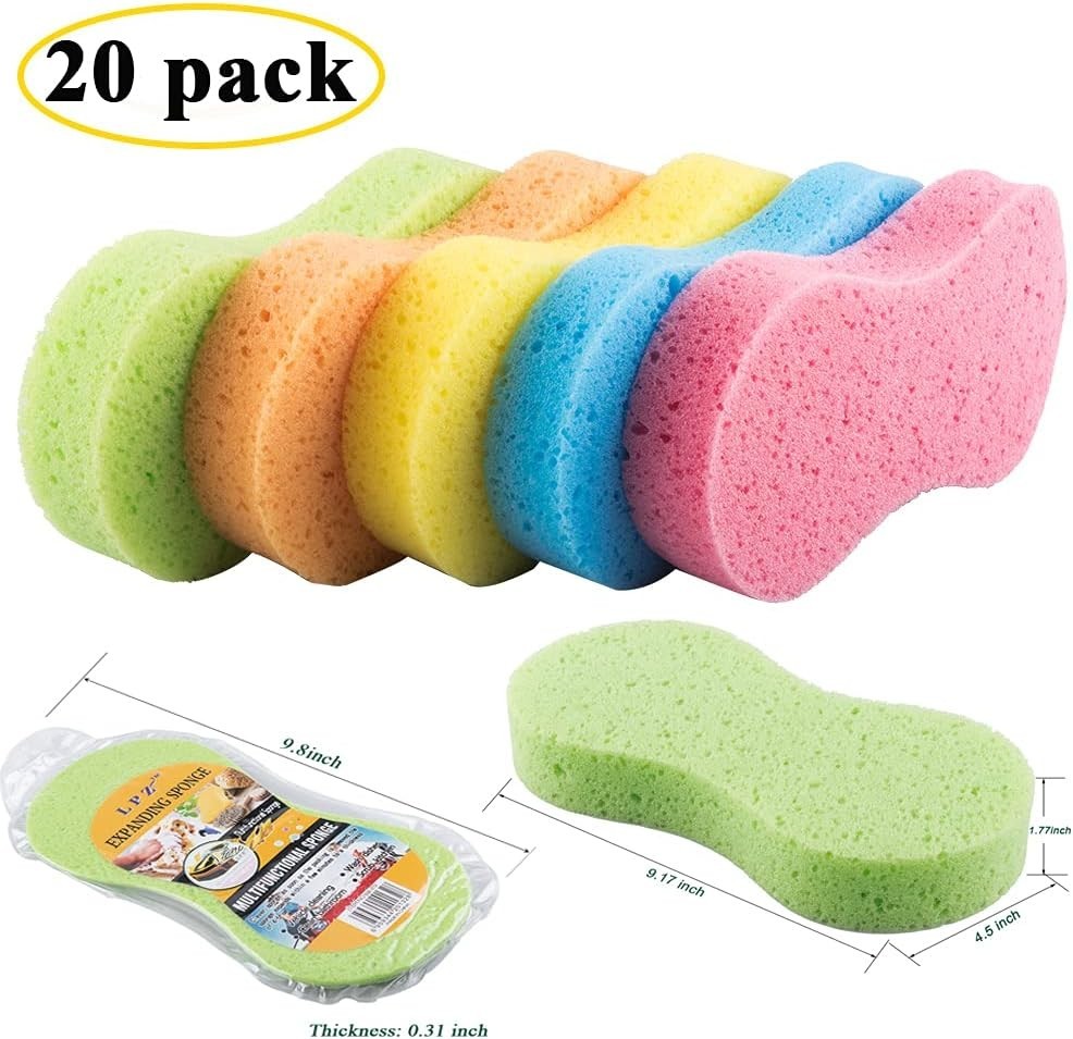 20 Pack Multi-Functional Car Wash Sponges for Vehicle and Household Cleaning …