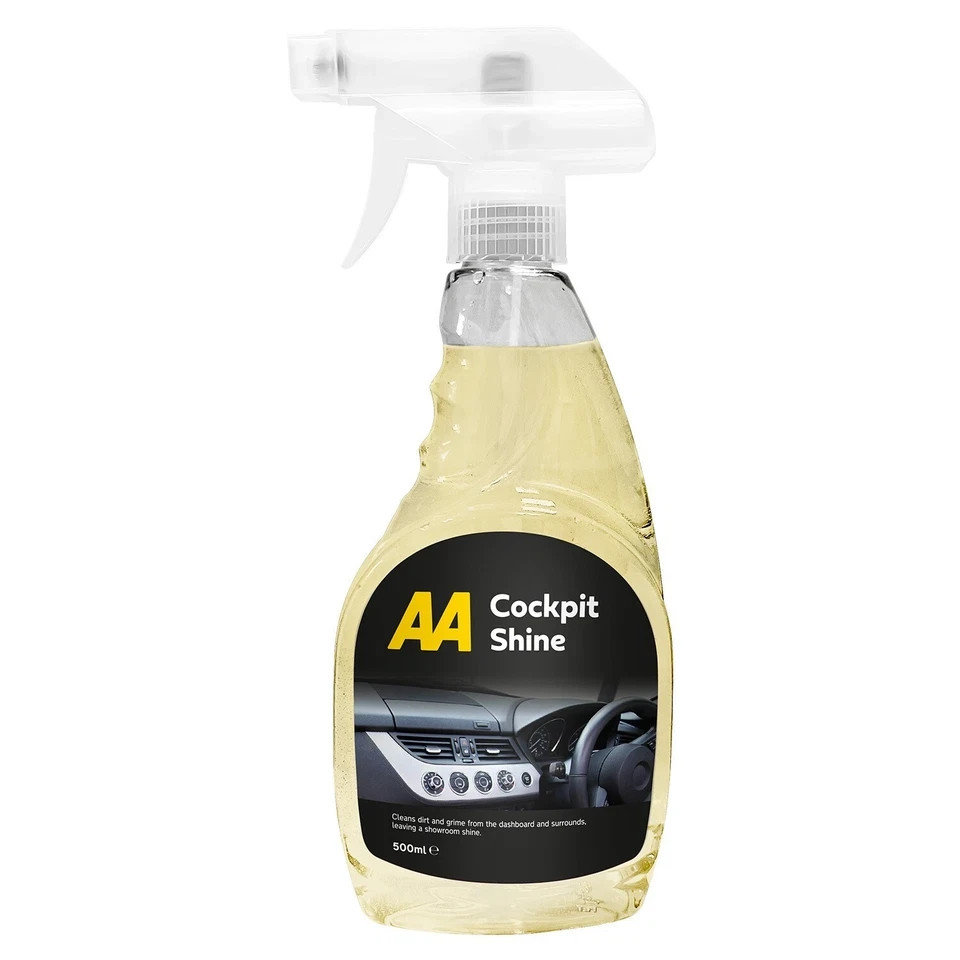 AA Car Cleaning Kit, 8-Piece with 4 Cleaners, 2 x Cloths, Sponge and 15L Bucket