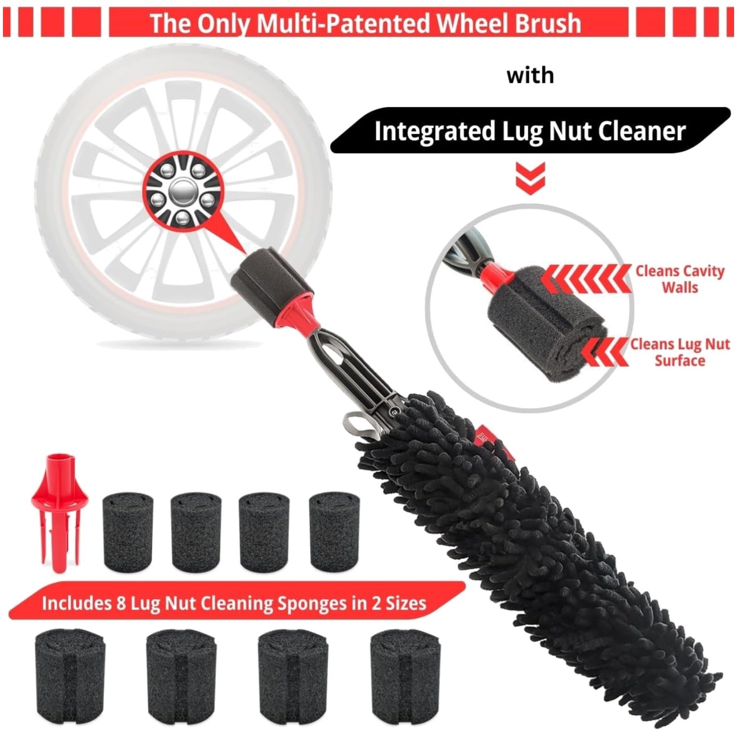 Flexible Microfiber Wheel Cleaner Brush – Car Detailing Tool