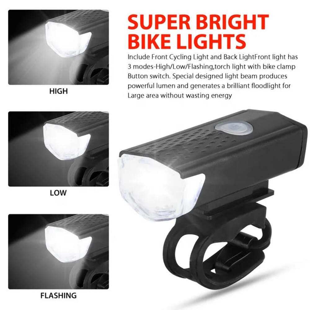 Bike Light Set Front with Taillight LED Rechargeable Bicycle Lights 3
