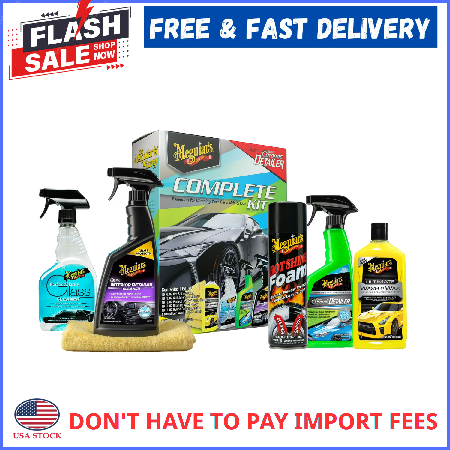 Meguiar’s Complete Car Care Kit, Car Detailing Gift Set for Car Lovers, Men