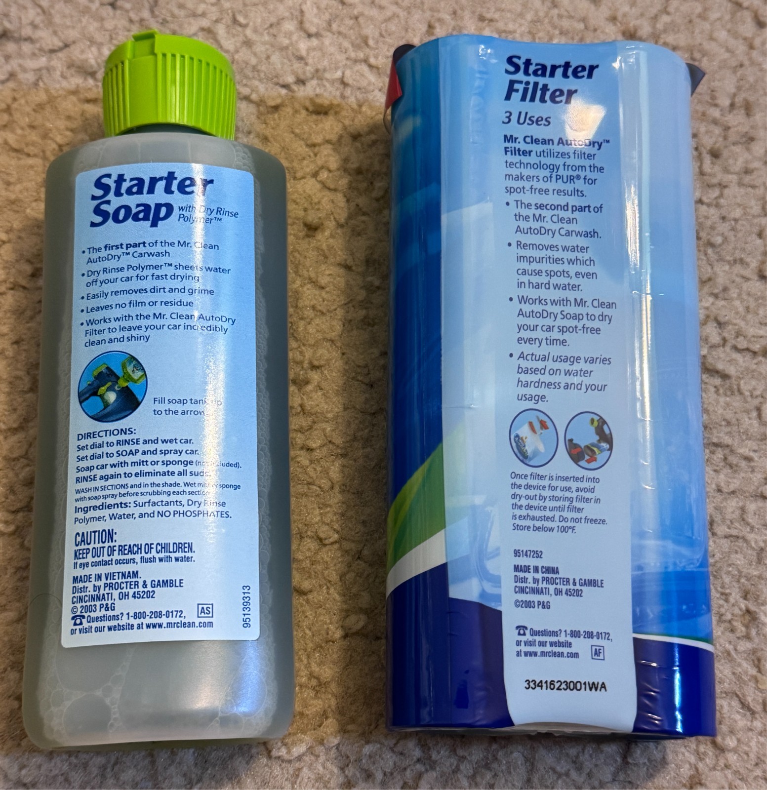 Mr. Clean Auto Dry Car Wash Starter Soap 6.7 fl oz & Filter Refill w/ 3 Uses