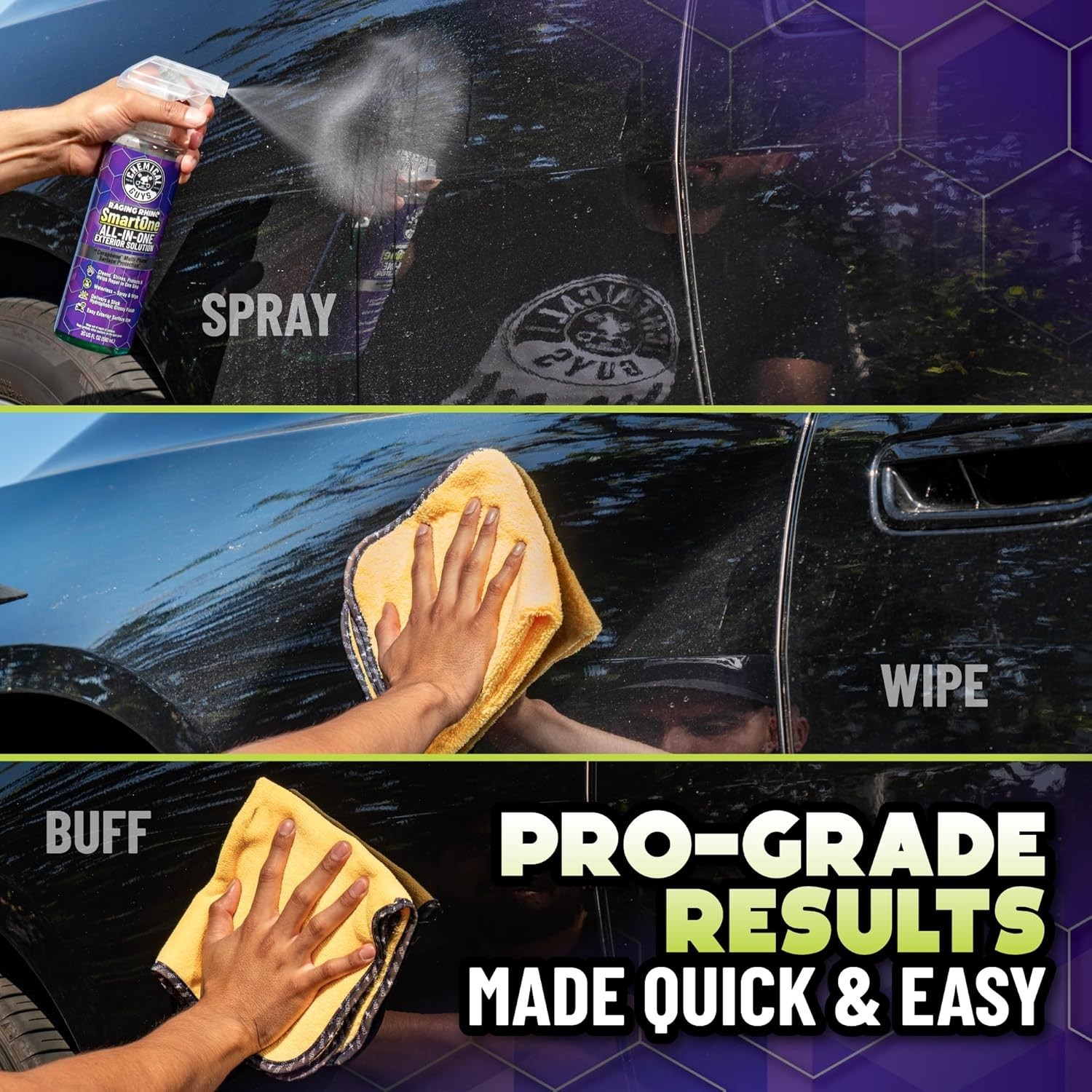 New Raging Rhino Waterless Car Wash And Quick Detailer Spray No Rinse 20 Fl Oz